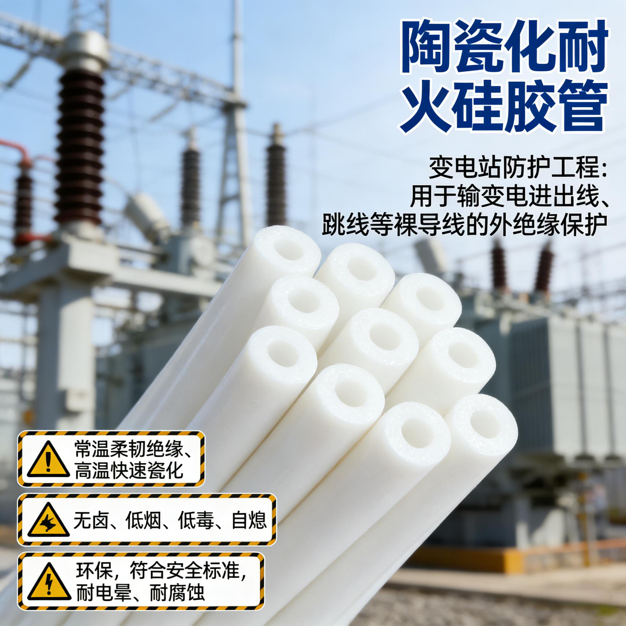 陶瓷化耐火硅胶管